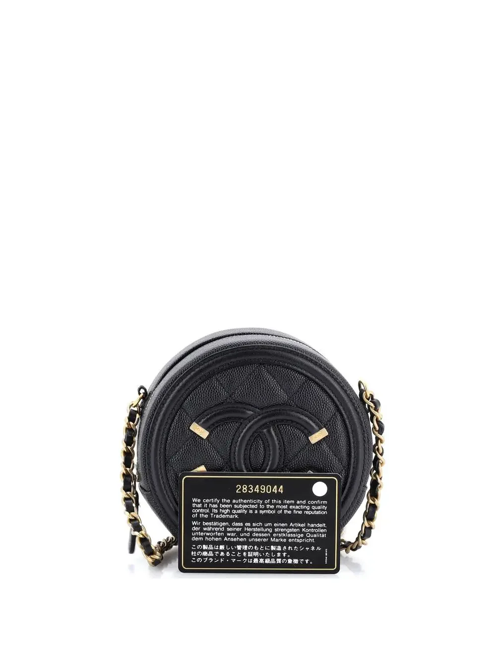 Chanel Filigree Round Clutch With Chain #281991C32B